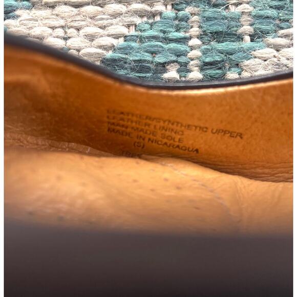 Nurture Navy Blue Leather Wedge Heels with Ribbed Strap - Women's 6M - Picture 4 of 6